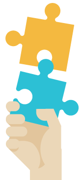 Slider Hand Jigsaw Blue and Yellow