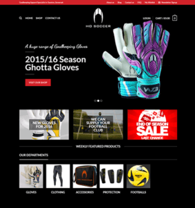 HO Soccer UK Website Mockup